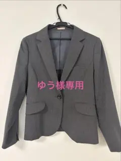 AOKI LES MUESパンツスーツ ストレッチグレーLL.Lサイズストライプ