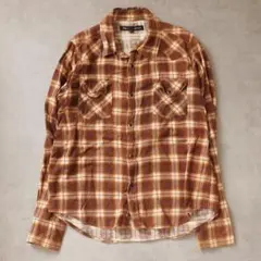 90s vintage チェックフランネルシャツ ウエスタン アメカジ 古着