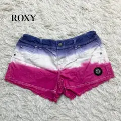 ROXY グラデーションショートパンツ ウォッシャブル 派手色 脚長効果 ロゴ