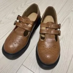 ehka sopo ブラウン ダブルストラップ ローファー Lサイズ