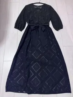 スクエアレース カシュクール ワンピース