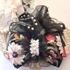 紅茶 様お取引中⭐3097⭐❣️大人可愛い華やかアクセ❣️オリジナル✴インド刺繍