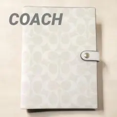 COACH コーチ リングノート付きシグネチャー柄ノートカバー 人気の【白】のサムネイル