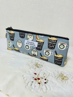 コーヒー柄ペンケース　マルチポーチ