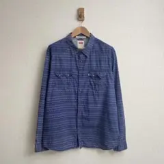 Levi's リーバイス ウエスタンシャツ ブルー 幾何学模様