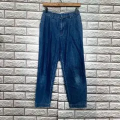 ユニクロ レディース デニムパンツ ワイドレッグ ドレープデニム タックパンツ