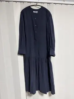 relume ネイビー 長袖シャツワンピース