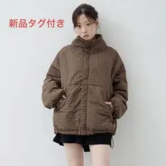 kastane チェック中綿リバーシブルアウター