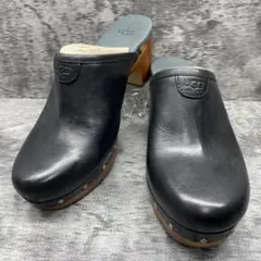 UGG 【25cm】クロッグサンダル サボサンダル レザー 内ボア 厚底