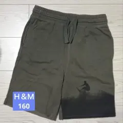 H&M オリーブグリーン ハーフパンツ　160