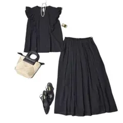 極美品✨️¥9.4万 23年 エブール ポリシルクタフタプリーツワンピース
