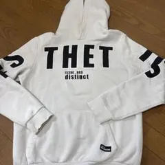 ホワイト フード付きパーカー ISSUE.003 distinct