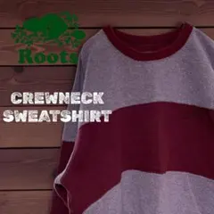 Roots 太ボーダー クルーネックスウェット L