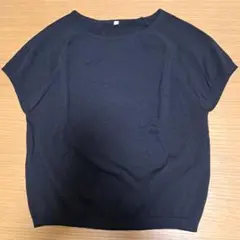 ブラック 半袖ニット Lサイズ