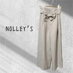 NOLLEY'S ノーリーズ　リボン付きハイウエスト ワイド パンツ
