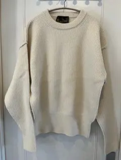 ROUTINE アイボリー リブ編みセーター