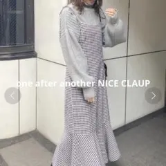 NICE CLAUP ナイスクラップ ニット チェック柄キャミワンピース セット