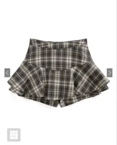 GRL チェック柄フリルスカートパンツ ks006ネイビー