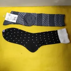 Fukusuke グレー ドット柄 ソックス 23〜24