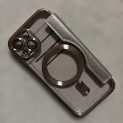 手帳型 iPhone13ケース ピンクゴールドマグネット付き