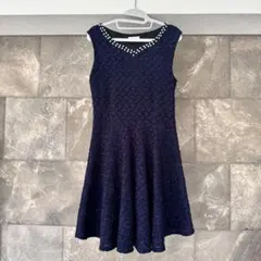 【美品】 JOLI LUNA ネイビー Aラインドレス ミニワンピース 発表会用