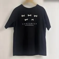 gleam ブラック リボン付き 半袖Tシャツ