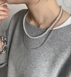 Dou Dou パール×チェーンネックレス