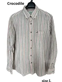 Crocodile★ストライプ★長袖シャツ★Lサイズ
