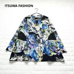 【イツワファッション】チュニック　ブラウス　長袖　花柄　総柄　エレガント　上品のサムネイル
