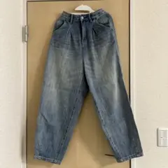 CAMELROAD タック入りワイドレッグデニムパンツ