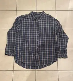 croft&barrow チェック柄 長袖シャツ ネイビー系