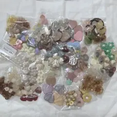 ハンドメイド用ビーズ パーツ 大量 まとめ売り 花 ハート くすみカラー