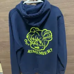 REMEMBER? ロゴ パーカー ネイビー