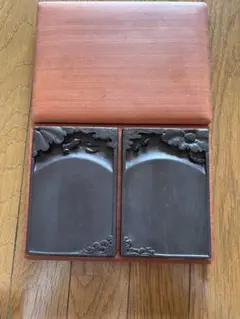 硯　木箱入り 麻子抗端渓硯 長方硯6吋 SU 定価18700円 書道用品 木箱入 錦箱付 書道