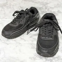 美品☆NIKE エアマックス 90 オールブラック スニーカー メッシュ 23