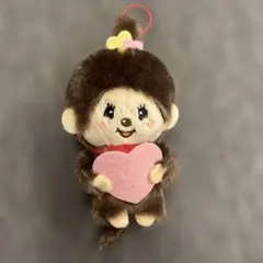 【美品】モンチッチ マスコット キーホルダー ハート ぬいぐるみ セキグチ