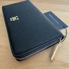 TOMMY HILFIGER 長財布 ブラック ラウンドファスナー ジップ