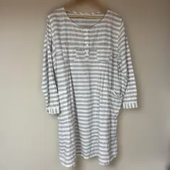 sunny clouds 割烹着ボーダーワンピース　3L