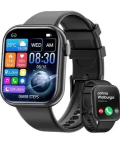 スマートウォッチ 1.85HDインチ 大画面 Bluetooth通話機能 黒