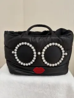美品✨a-jolieナイロンバッグ パール装飾付き