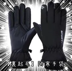 防寒グローブ 裏起毛 手袋 メンズ レディース スマホ対応 バイク 自転車 黒
