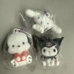 ふわふわフロッキードール サンリオ　ガチャ　シナモン　クロミ　ポチャッコ