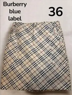 【美品】バーバリーブルーレーベル　ノバチェック　タイトスカート　S