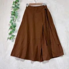 a1594 アメリカンホリックラップ風フレアスカート キャメル F ベルト付き