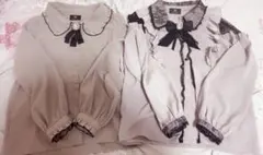 ブラウスブラックリボン