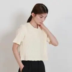 selectMOCA 　クラッシュジャガードプルオーバー アイボリー　Tシャツ