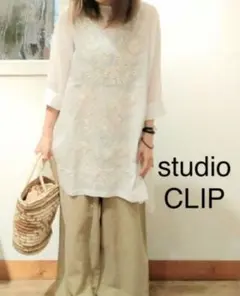 studio CLIP スタディオクリップ 刺繍 プルオーバー シャツ オフ Fのサムネイル
