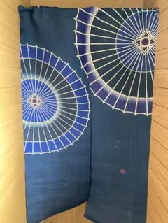 京都くろちく【新品】高級麻筒描き暖簾「番傘」31,350円♪150センチ