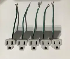 電源 コンセント プラグ 5個セット 3P→2P変換 アダプタ 接地端子付き