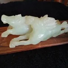 超希少/超巨大!! 中国美術 翡翠 ヒスイ 翔馬 跳ね馬 置き物 成功 馬3頭 超希少/超巨大!! 中国美術 翡翠 ヒスイ 翔馬 跳ね馬 置き物 成功 馬3頭